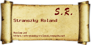 Stranszky Roland névjegykártya