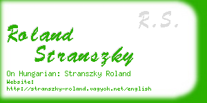 roland stranszky business card